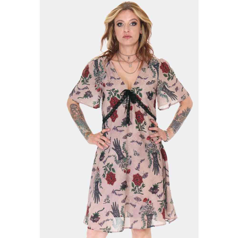 Jawbreaker - Flower Spirit Print Korte jurk - Multicolours